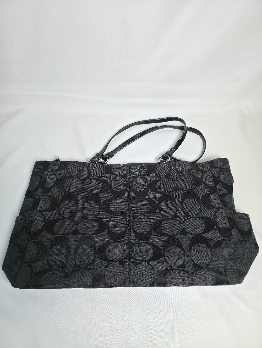 PROJECT Coach Black Canvas Tote 'C' Monogram Huge Shoulder Laptop Diaper Bag Y2K - Picture 9 of 16
